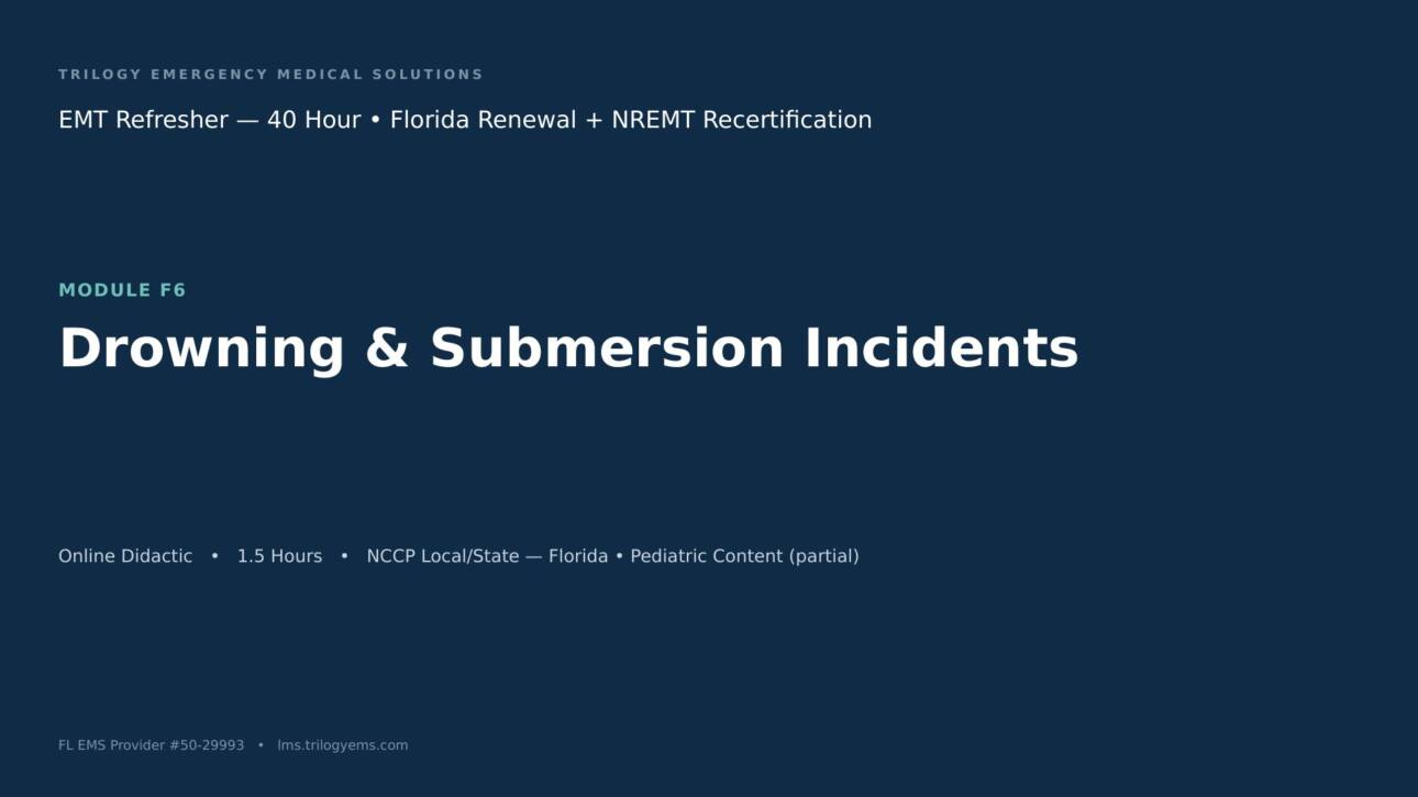 Drowning & Submersion Injury – EMT – F6 | Trilogy EMS