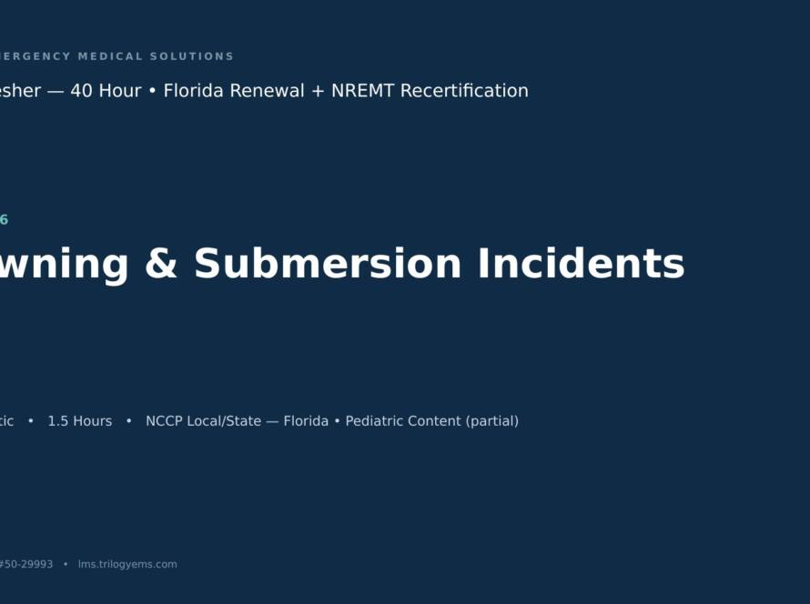 Drowning & Submersion Injury – EMT – F6 | Trilogy EMS