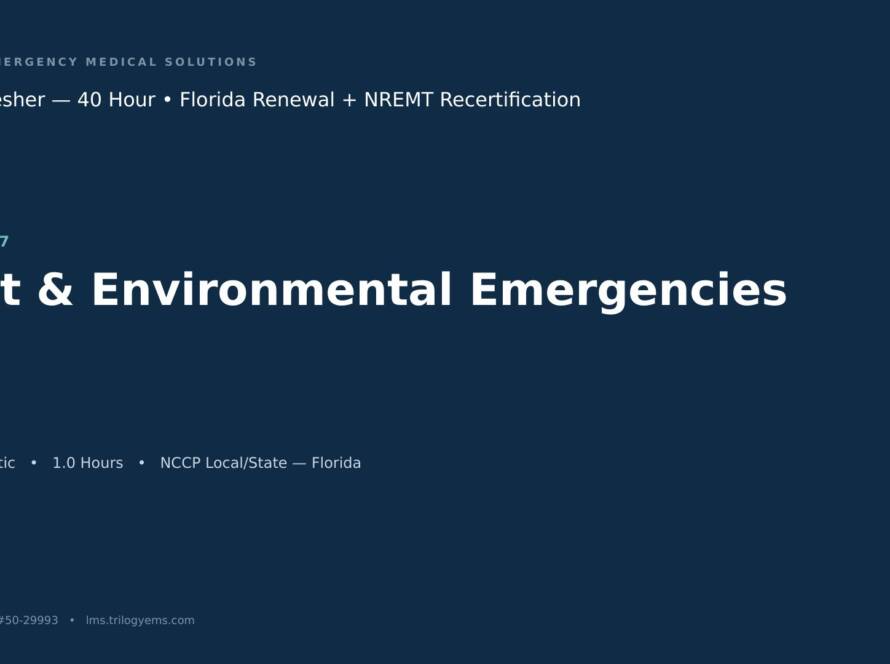 Heat & Environmental Emergencies in Florida – EMT – F7 | Trilogy EMS
