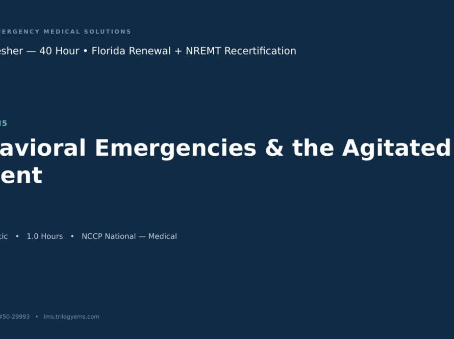 Behavioral Emergencies & Crisis Response – EMT – M5 | Trilogy EMS