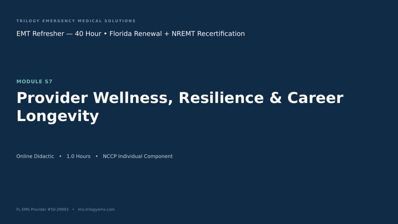 Provider Wellness & Resilience – EMT – S7 | Trilogy EMS
