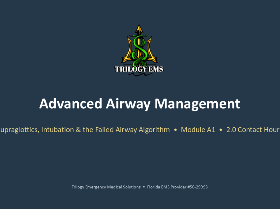 Advanced airway management online paramedic continuing education course
