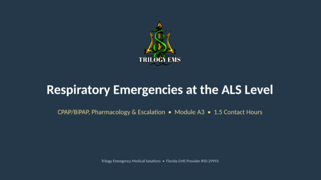 Respiratory emergencies online paramedic continuing education course