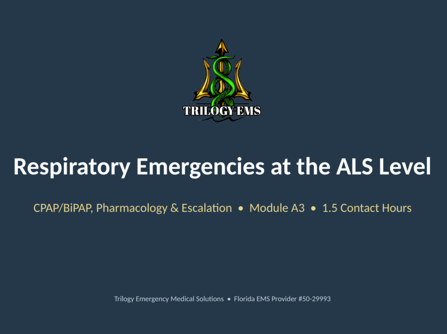 Respiratory emergencies online paramedic continuing education course