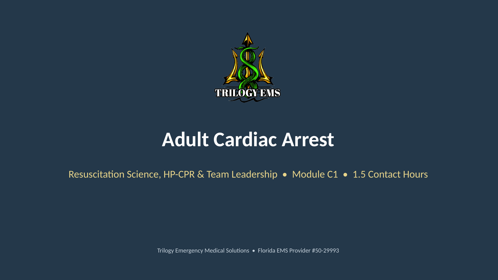 Adult cardiac arrest online paramedic continuing education course