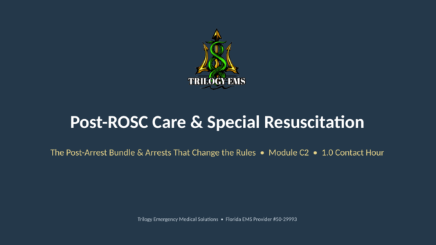 Post ROSC care online paramedic continuing education course