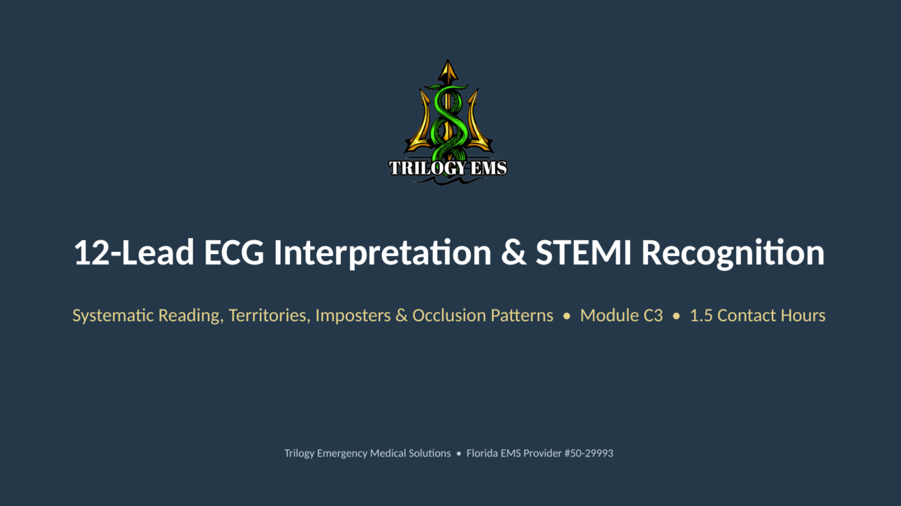 12 lead ECG interpretation online paramedic continuing education course