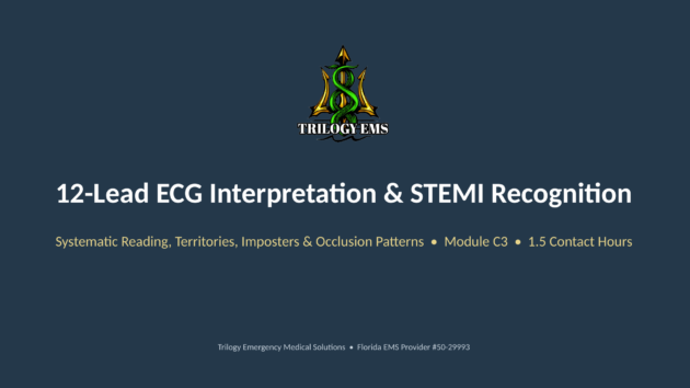 12 lead ECG interpretation online paramedic continuing education course