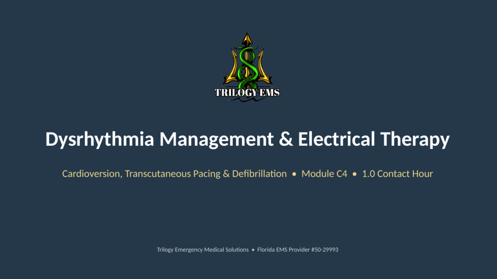Dysrhythmia management online paramedic continuing education course