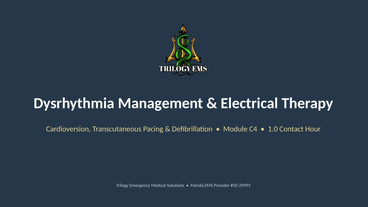 Dysrhythmia management online paramedic continuing education course
