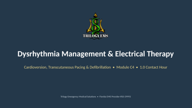 Dysrhythmia management online paramedic continuing education course