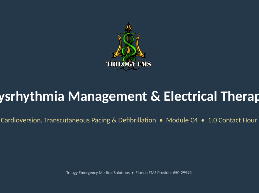 Dysrhythmia management online paramedic continuing education course