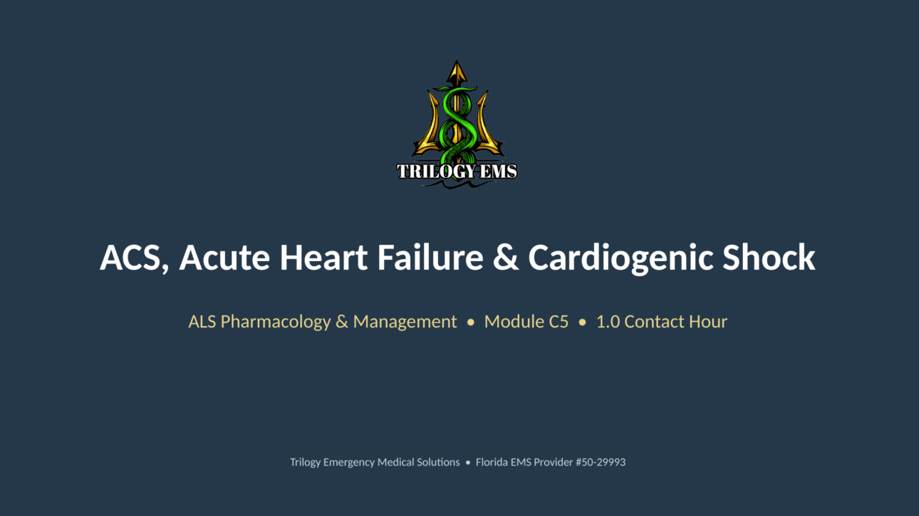 Acute coronary syndrome online paramedic continuing education course