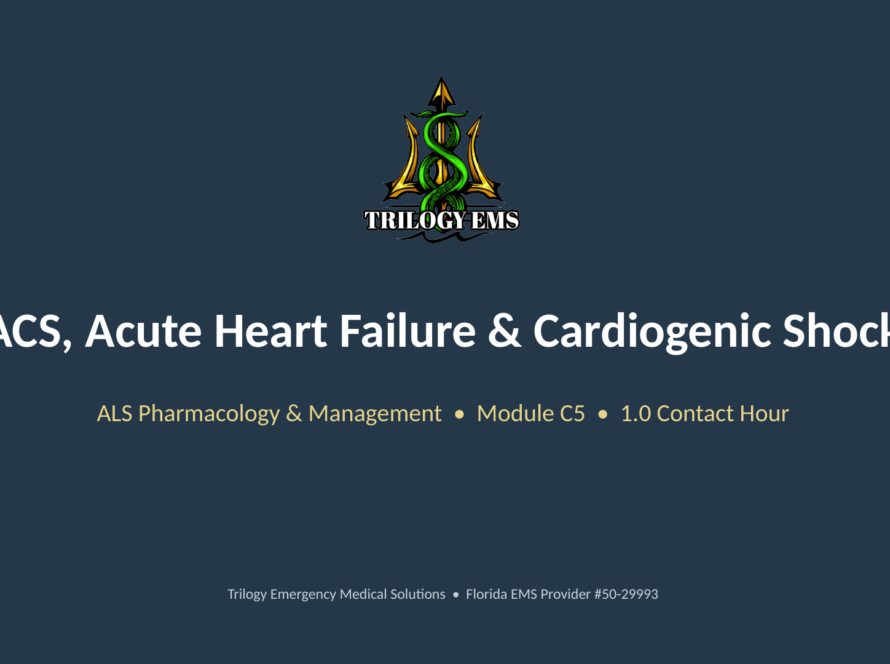 Acute coronary syndrome online paramedic continuing education course