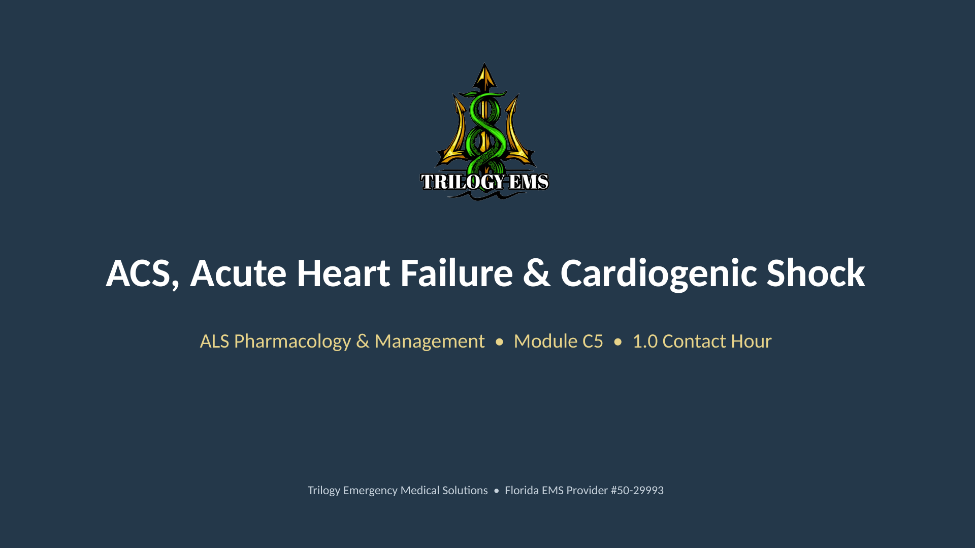 Acute coronary syndrome online paramedic continuing education course