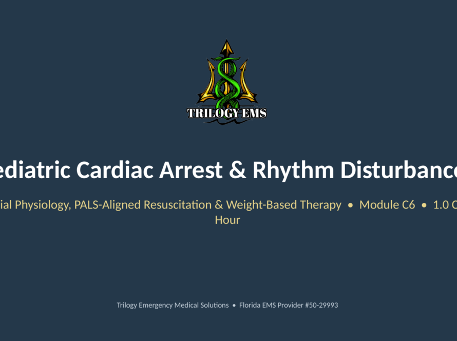 Pediatric cardiac arrest online paramedic continuing education course