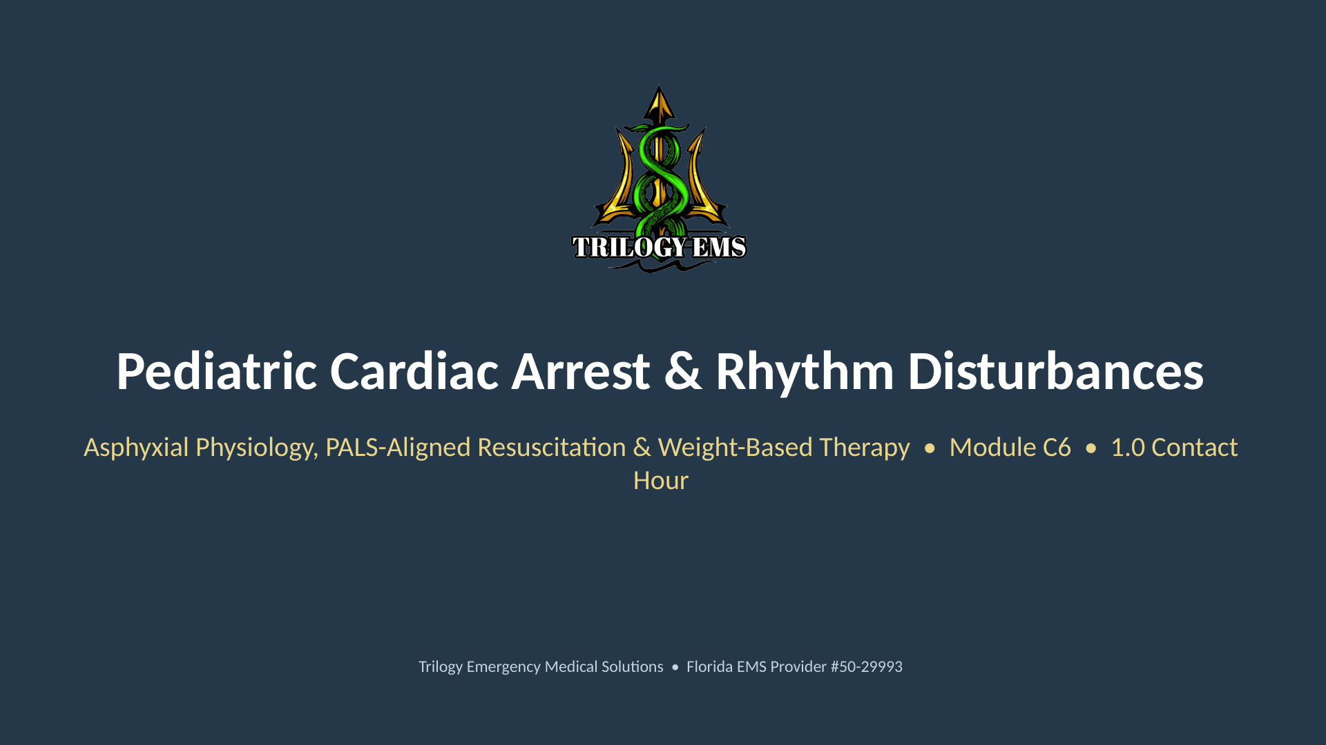 Pediatric cardiac arrest online paramedic continuing education course
