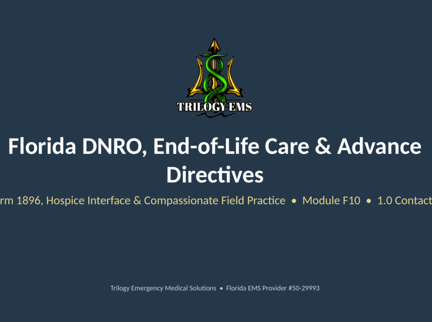 Florida DNRO online paramedic continuing education course