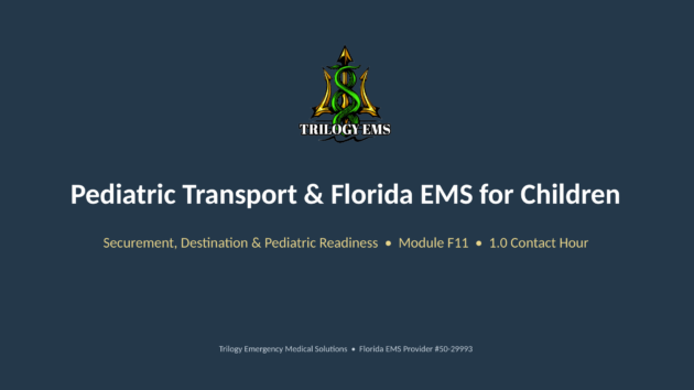 Pediatric transport online paramedic continuing education course