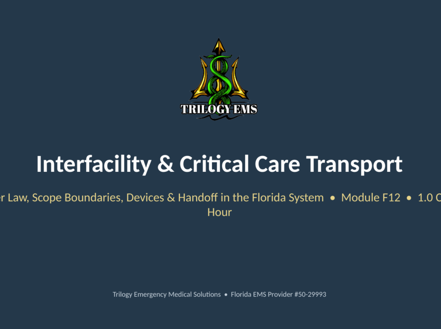 Interfacility critical care transport online paramedic continuing education course