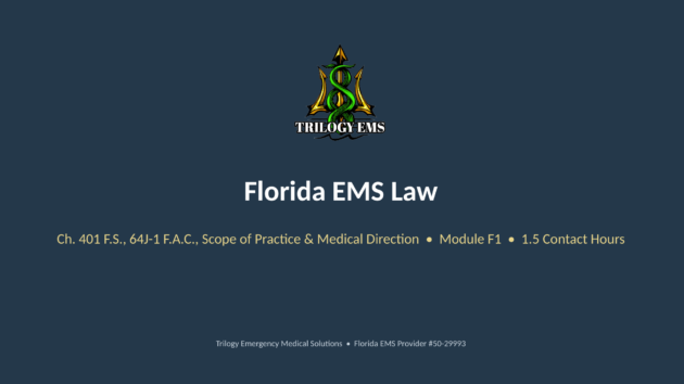 Florida EMS law online paramedic continuing education course