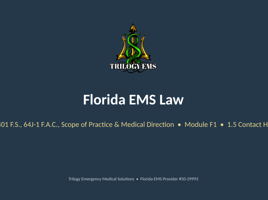 Florida EMS law online paramedic continuing education course