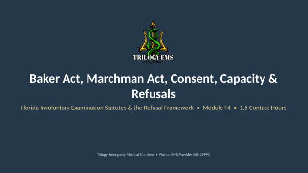 Baker Act and Marchman Act online paramedic continuing education course