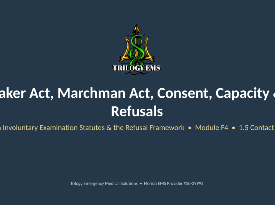 Baker Act and Marchman Act online paramedic continuing education course