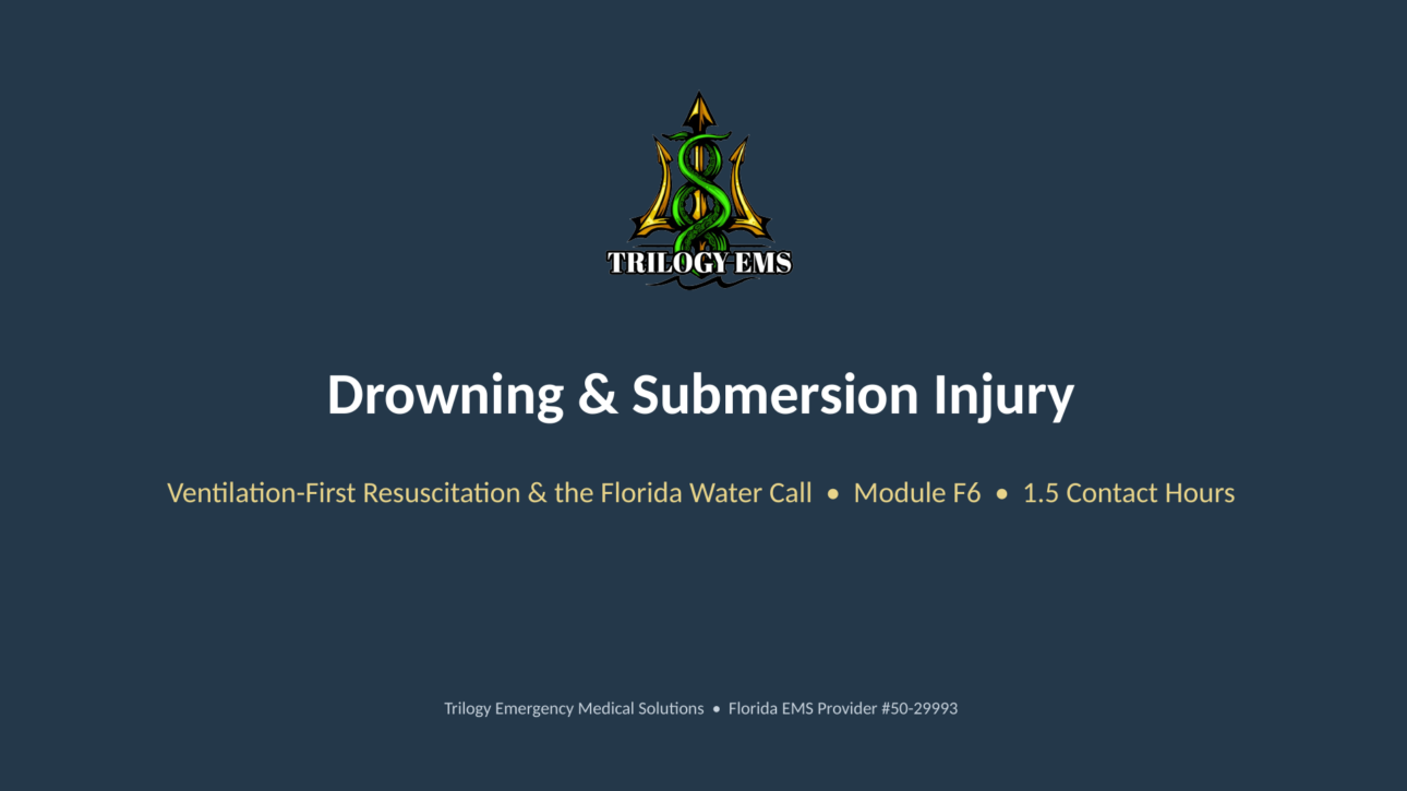 Drowning and submersion injury online paramedic continuing education course