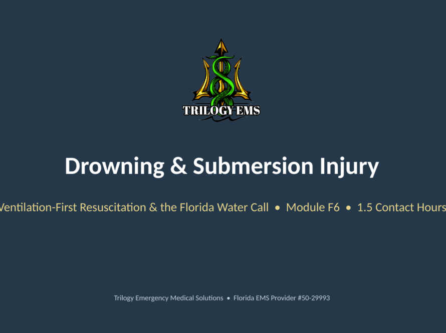 Drowning and submersion injury online paramedic continuing education course