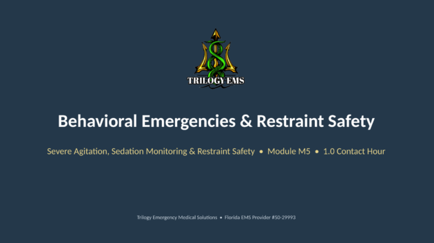 Behavioral emergencies online paramedic continuing education course
