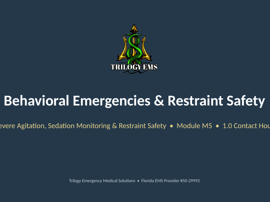 Behavioral emergencies online paramedic continuing education course