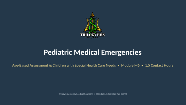 Pediatric medical emergencies online paramedic continuing education course