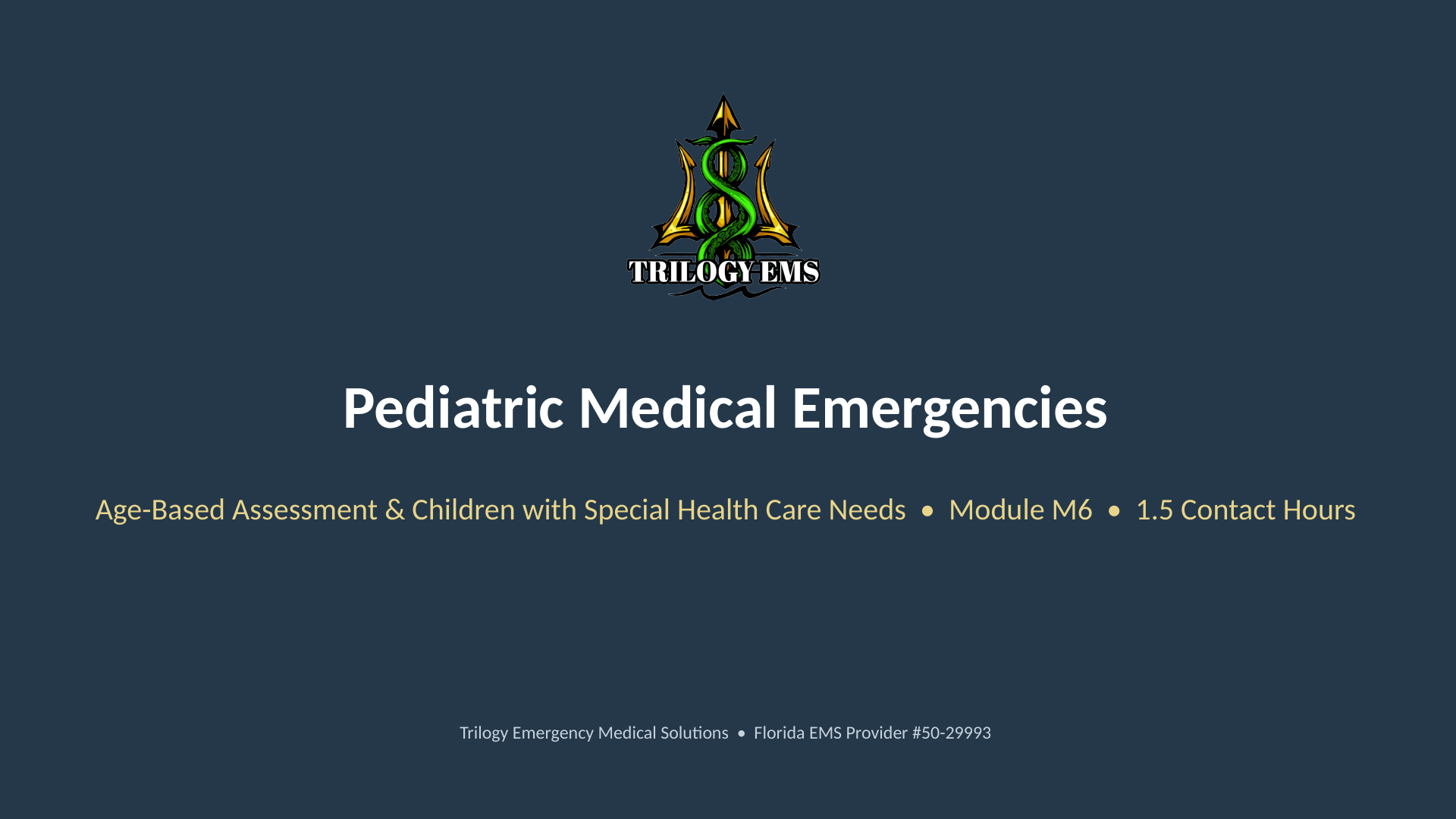 Pediatric medical emergencies online paramedic continuing education course