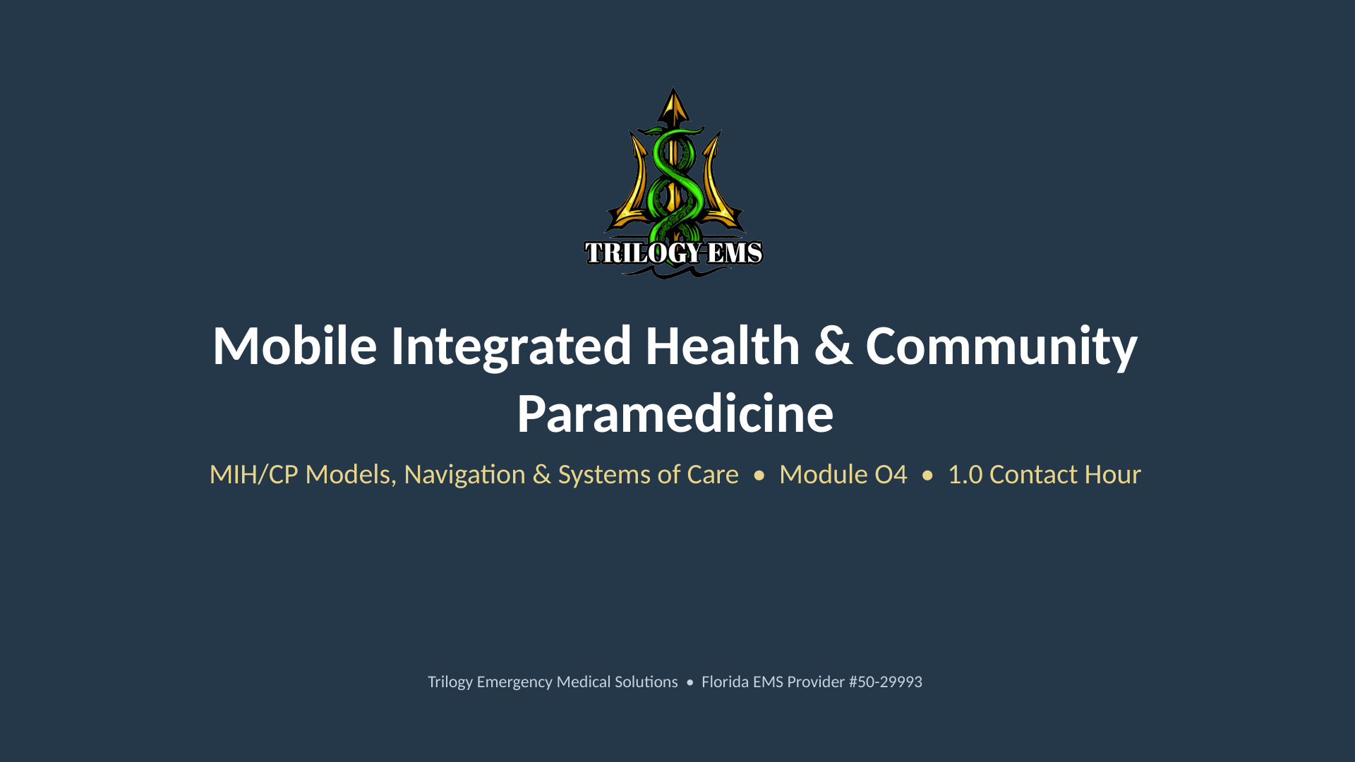 Community paramedicine online paramedic continuing education course