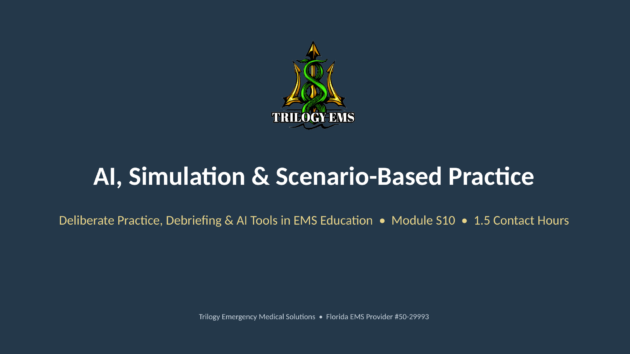 EMS simulation and AI online paramedic continuing education course