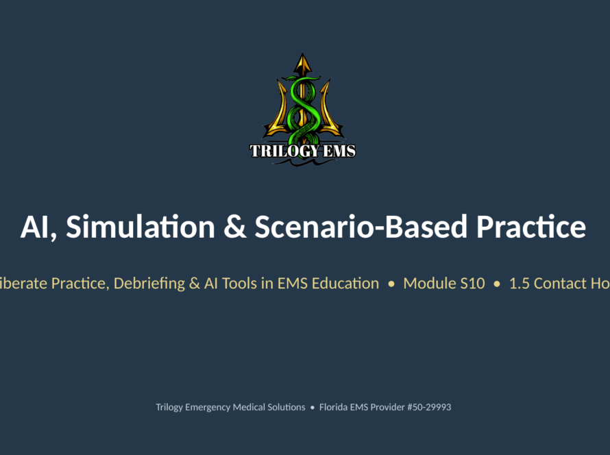 EMS simulation and AI online paramedic continuing education course
