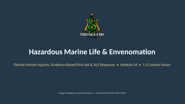 Marine envenomation online paramedic continuing education course