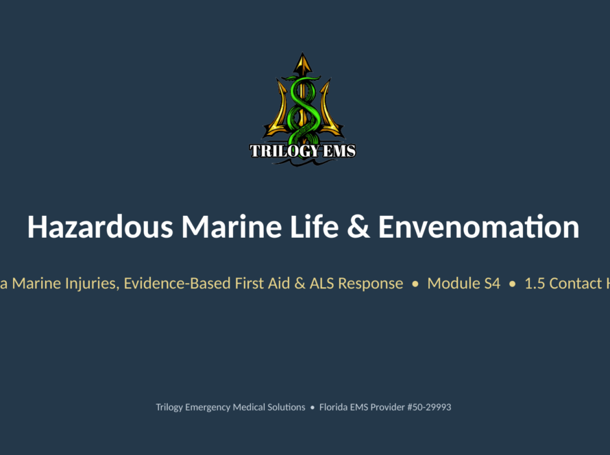 Marine envenomation online paramedic continuing education course
