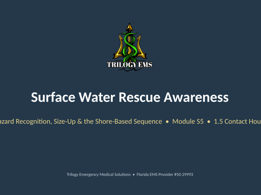 Surface water rescue awareness online paramedic continuing education course