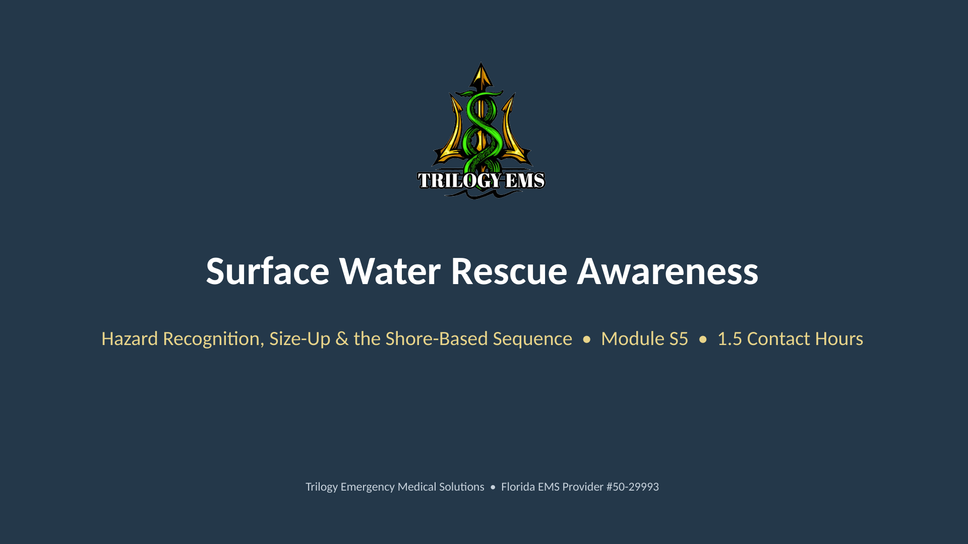 Surface water rescue awareness online paramedic continuing education course
