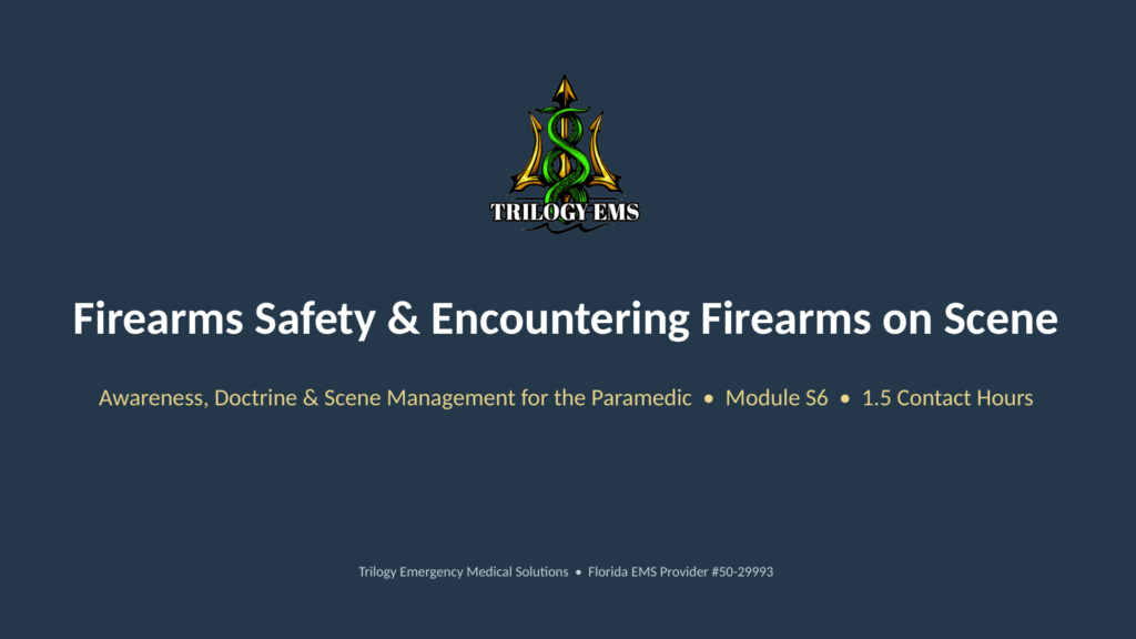 Firearms safety for EMS online paramedic continuing education course