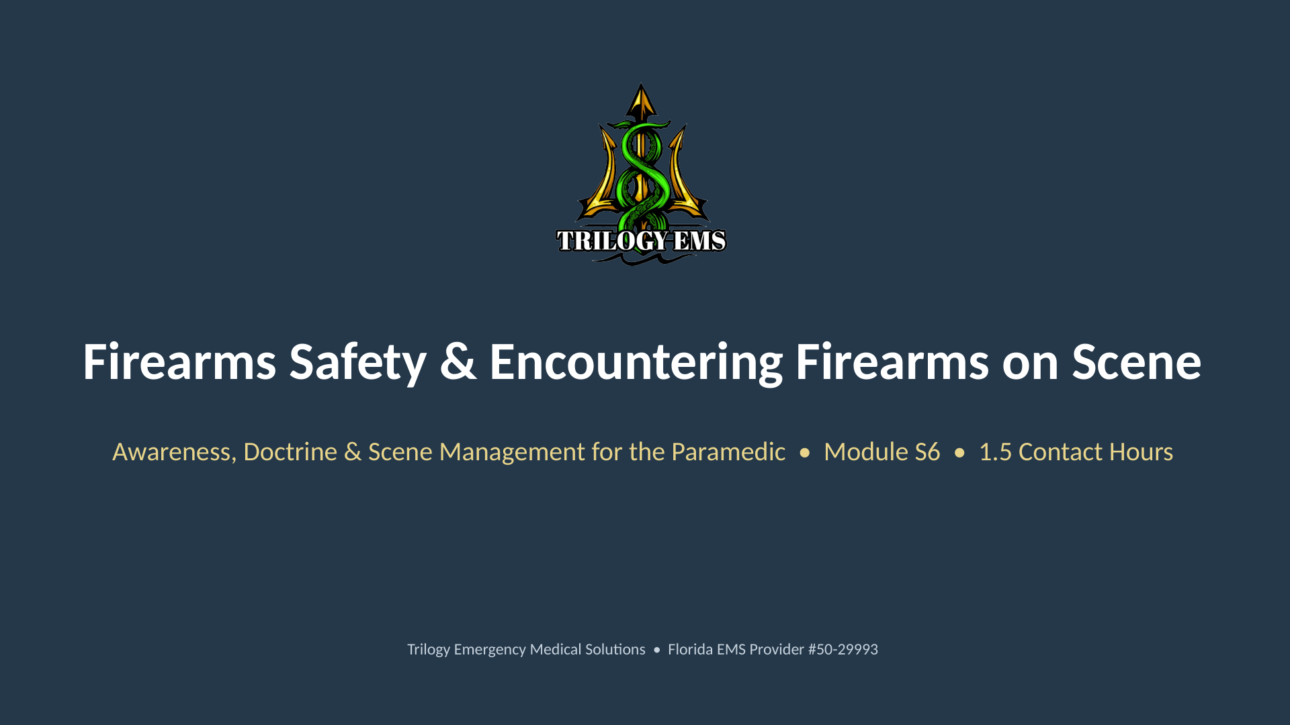 Firearms safety for EMS online paramedic continuing education course