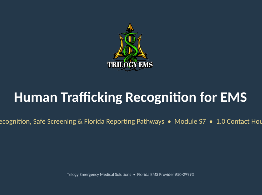 Human trafficking recognition online paramedic continuing education course