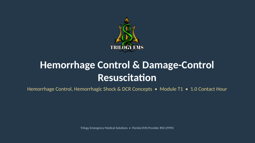 Hemorrhage control online paramedic continuing education course