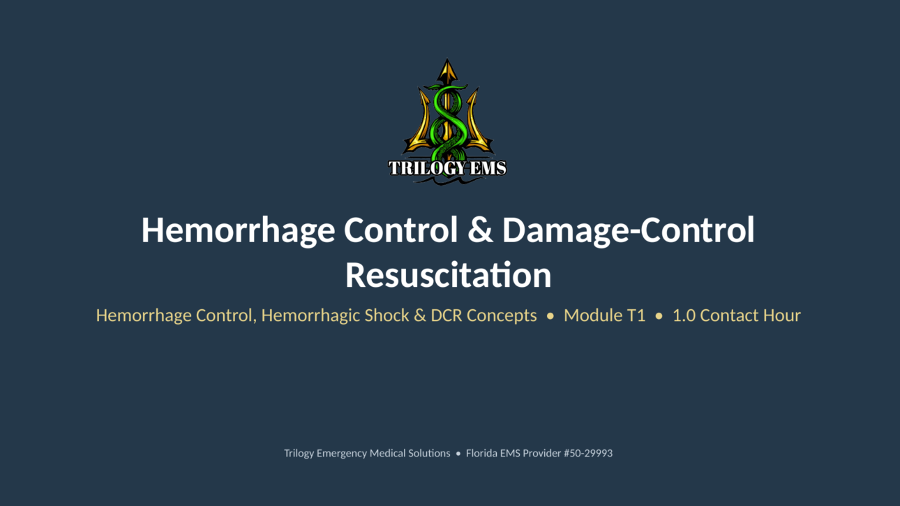 Hemorrhage control online paramedic continuing education course