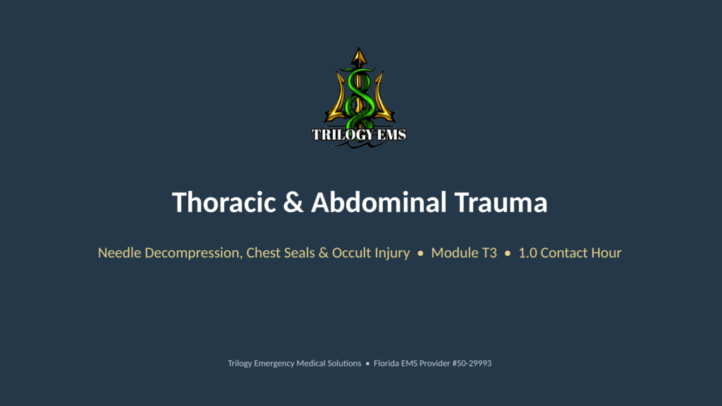 Thoracic and abdominal trauma online paramedic continuing education course