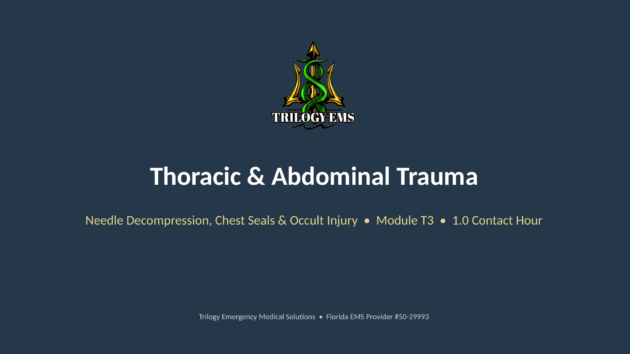 Thoracic and abdominal trauma online paramedic continuing education course
