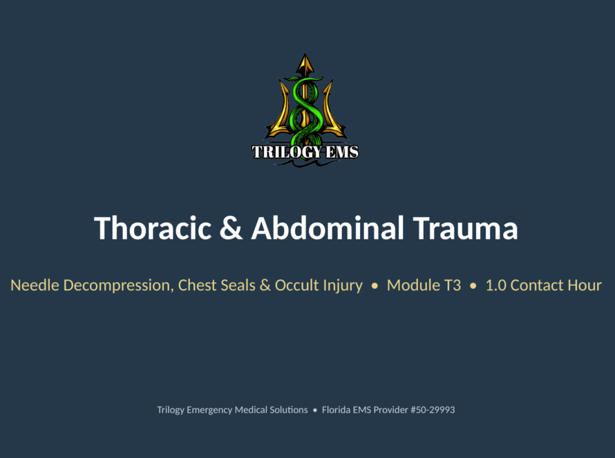 Thoracic and abdominal trauma online paramedic continuing education course