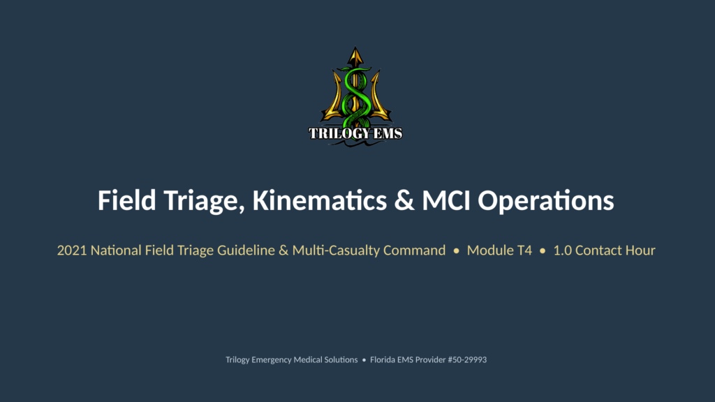 Field triage online paramedic continuing education course